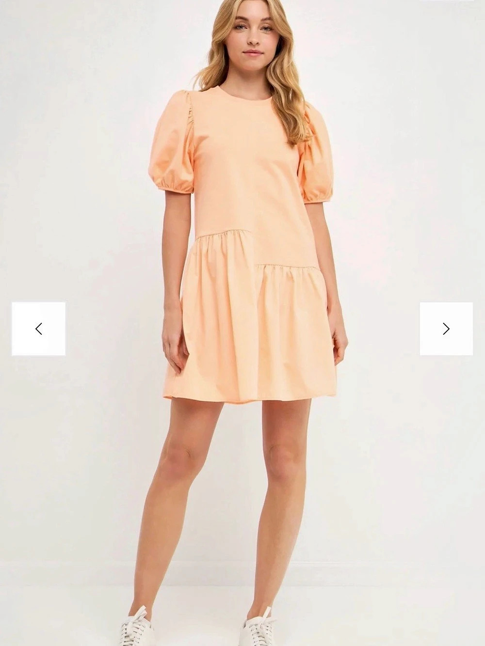 English Factory Mixed Media Mini Dress Orange Large Like New